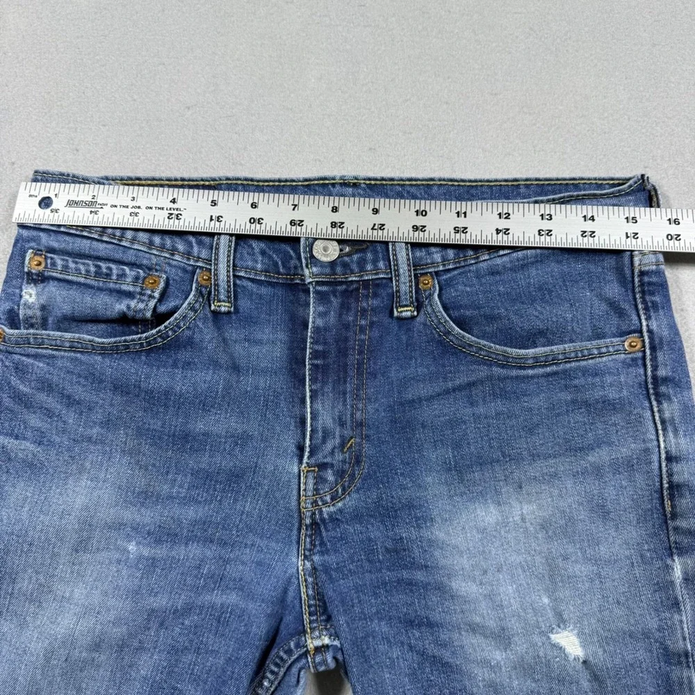 Levis 511 Slim Fit Distressed Blue Jeans Mens 31x32 Medium Wash‎ Denim Pants